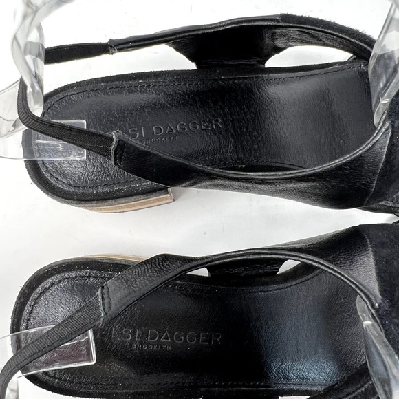 Kelsi Dagger Brooklyn Black Leather Square Toe Womens 6.5 Strappy Slingback Heel - Picture 11 of 12